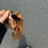 Women Underarm Chain Bag PU Leather Totes Large Capacity Handbags