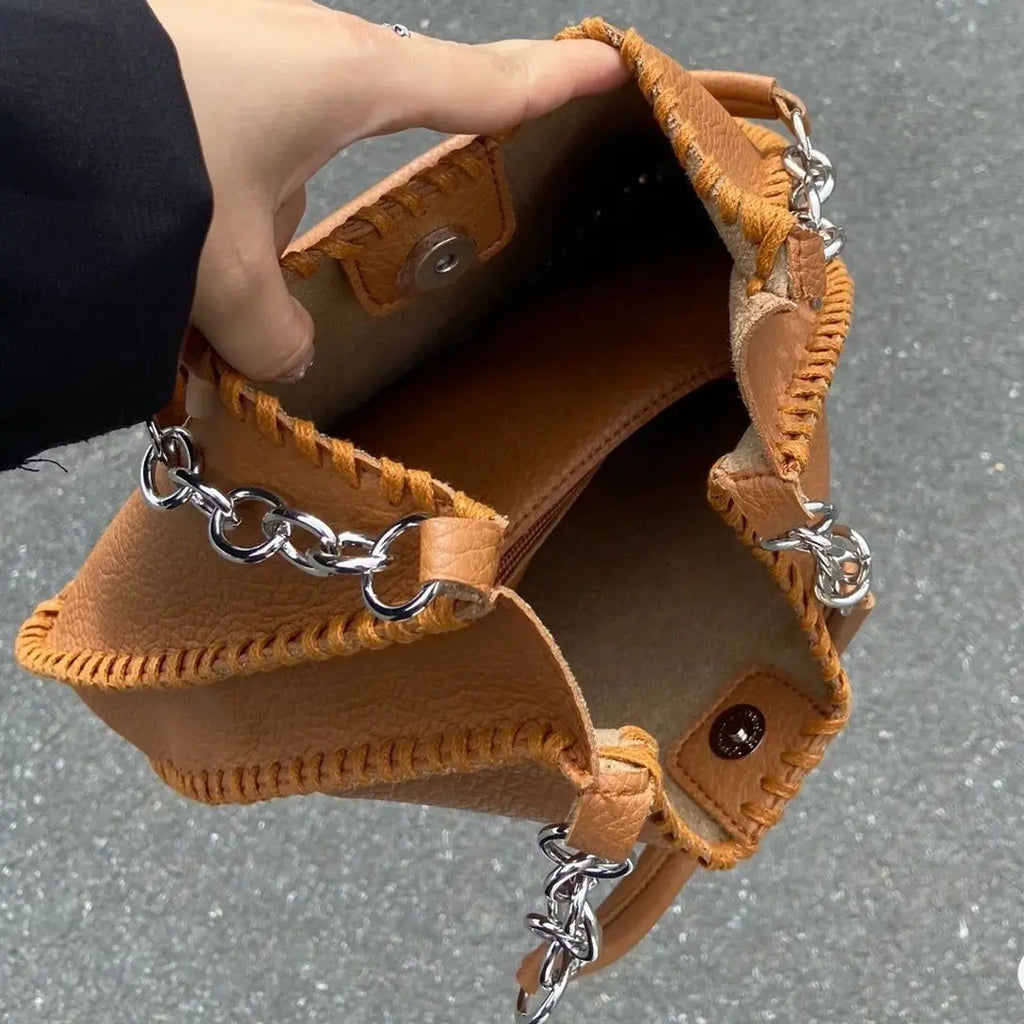 Women Underarm Chain Bag PU Leather Totes Large Capacity Handbags