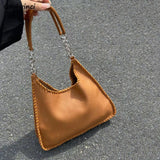 Women Underarm Chain Bag PU Leather Totes Large Capacity Handbags