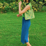 Green Vintage Handbags Floral Printed Zipper Totes Spring Ins