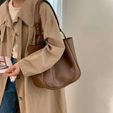 Brown Vintage Casual Totes Ladies Business Handbags