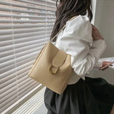 Large Capacity Shoulder Bag Women Cross-body Bucket Composite Handbag