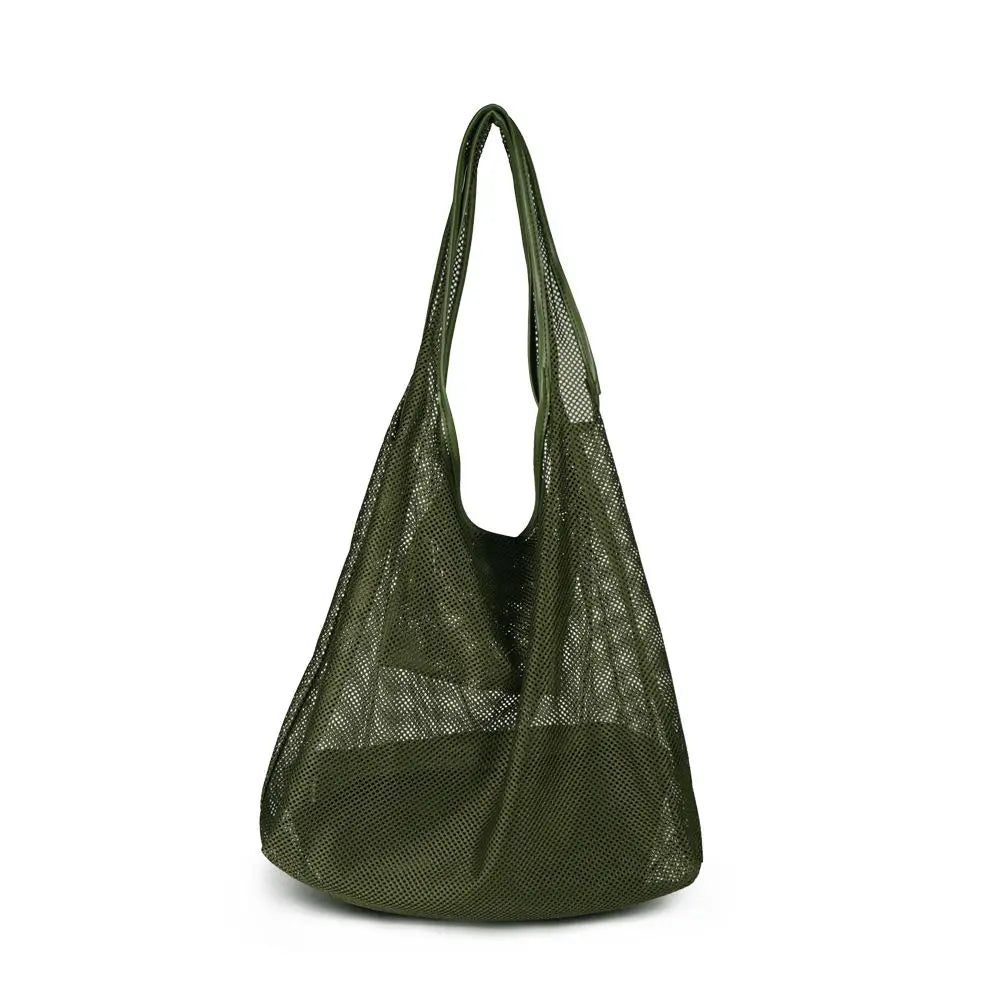 Large Capacity Mesh Shoulder Bag Women Portable Organizer Tote