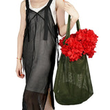 Large Capacity Mesh Shoulder Bag Women Portable Organizer Tote