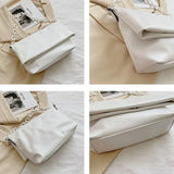 Women Large Capacity PU Leather Shoulder Bag Chain Tote All-match Ulzzang Candy