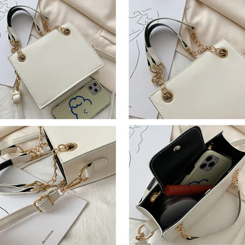Shoulder Bags Women PU Leather Chains Cross Body Flap Handbags