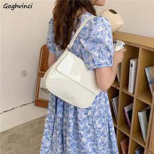 Shoulder Bags Women PU Leather Solid Stylish Underarm All-match Handbags Casual