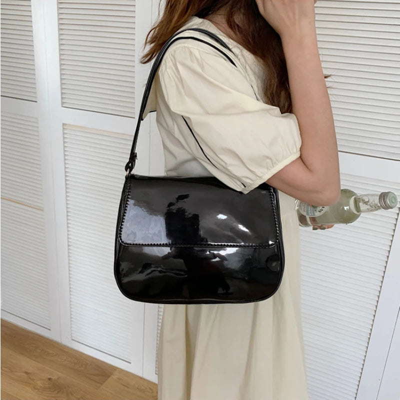 Shoulder Bags Women PU Leather Solid Stylish Underarm All-match Handbags Casual