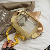 Shoulder Bags Women PVC Patchwork Transparent Cross-body Jelly Bag