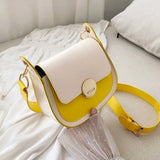 Shoulder Bags Women Panelled Cross Body Handbag PU Leather Students Shopping Bag