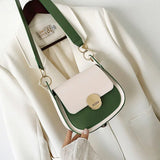 Shoulder Bags Women Panelled Cross Body Handbag PU Leather Students Shopping Bag