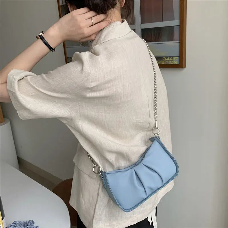 Soft PU Leather Shoulder Bag Crossbody Chains Handbag