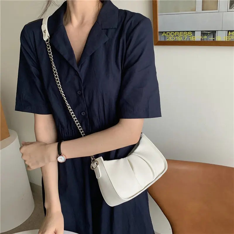Soft PU Leather Shoulder Bag Crossbody Chains Handbag