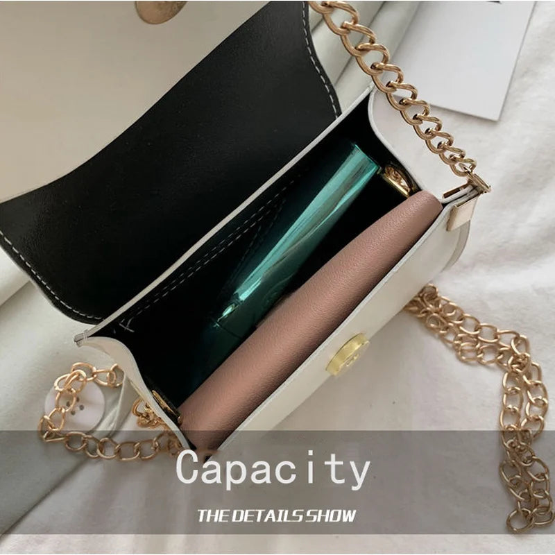 Shoulder Bags Women Solid Chain PU Mini Bag All-match Summer French Crossbody Fe