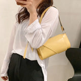 Shoulder Bags Women Solid Underarm Ladies PU Leather Vintage Handbag