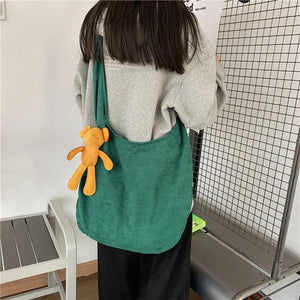 Large Capacity Shoulder Bag Vintage Style Crossbody Bag