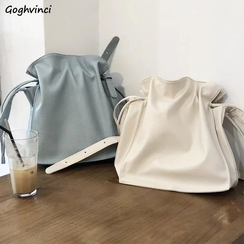 Shoulder Bags Women Solid PU Casual Large Capacity Handbags