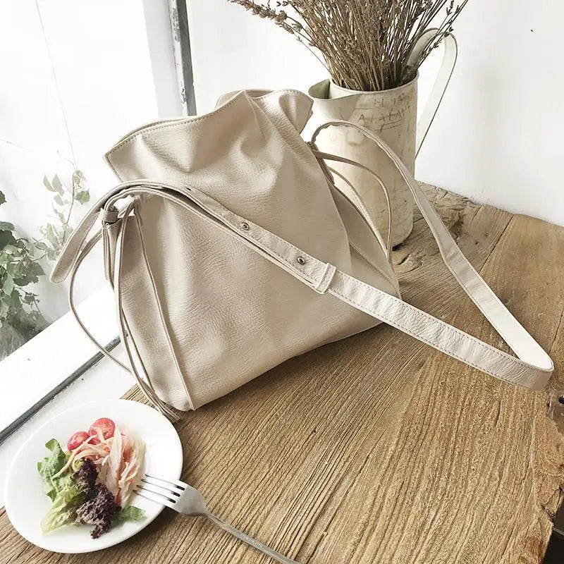 Shoulder Bags Women Solid PU Casual Large Capacity Handbags