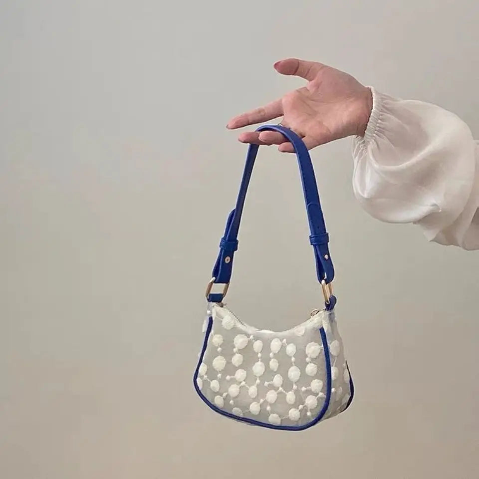 Shoulder Bags Women Transparent Zipper Underarm Floral Print All-match