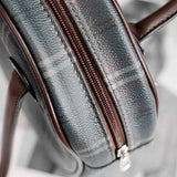 Circular Plaid Underarm Bag Ins Retro Style PU Leather Handbag