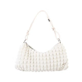 Plaid Zipper Cotton Fabric Underarm Crossbody Bag