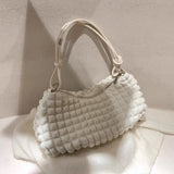 Plaid Zipper Cotton Fabric Underarm Crossbody Bag