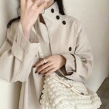 Plaid Zipper Cotton Fabric Underarm Crossbody Bag