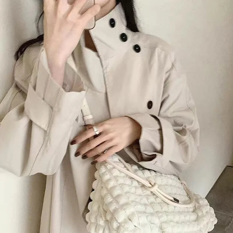 Plaid Zipper Cotton Fabric Underarm Crossbody Bag