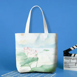 Shoulder Bags Women Zipper Ethnic Style Floral Printed Casual Large Capacity