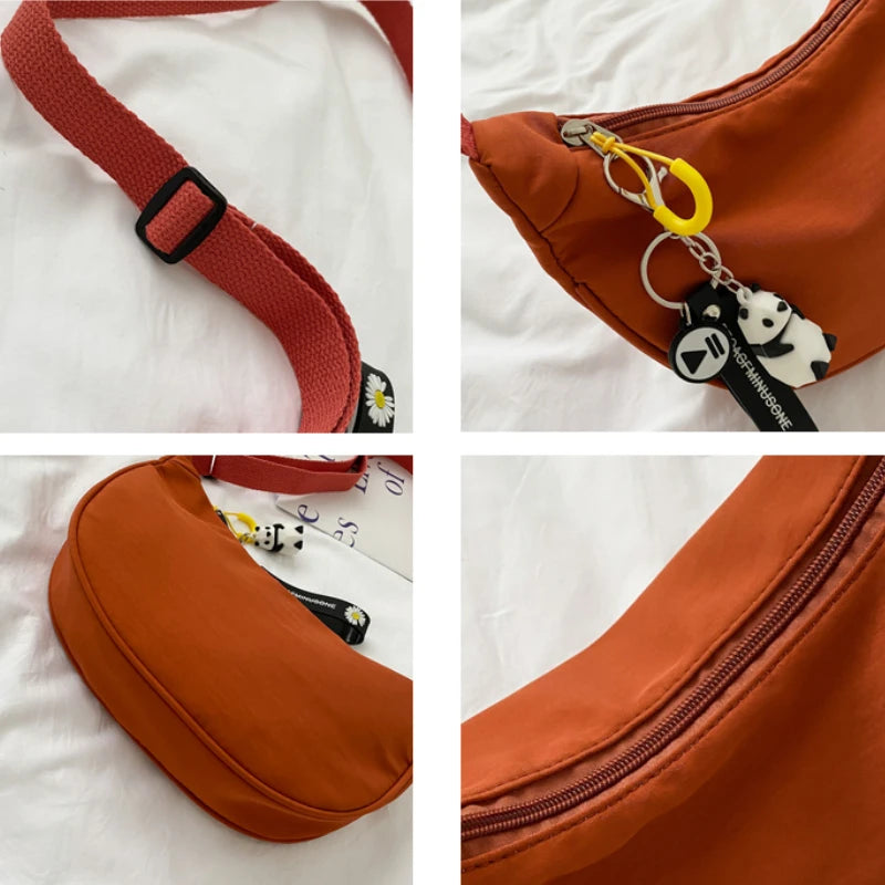 Nylon Zipper Shoulder Bags Women Hobos High Street Shopping Kpop