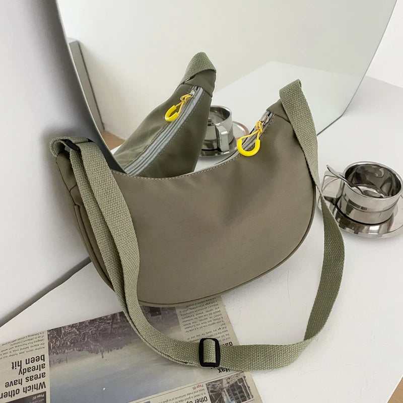 Nylon Zipper Shoulder Bags Women Hobos High Street Shopping Kpop