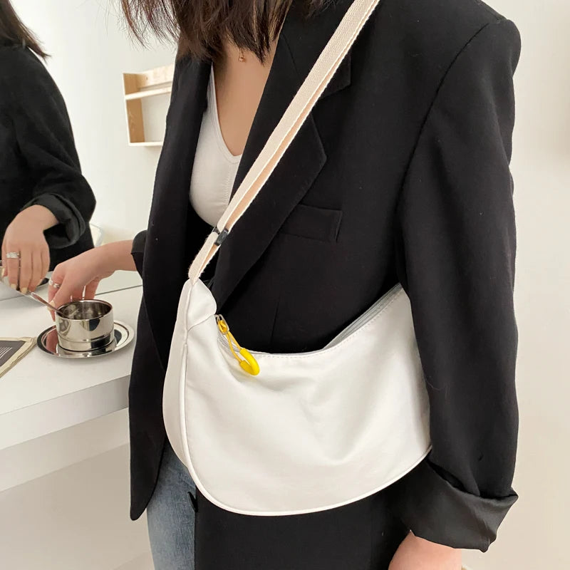 Nylon Zipper Shoulder Bags Women Hobos High Street Shopping Kpop