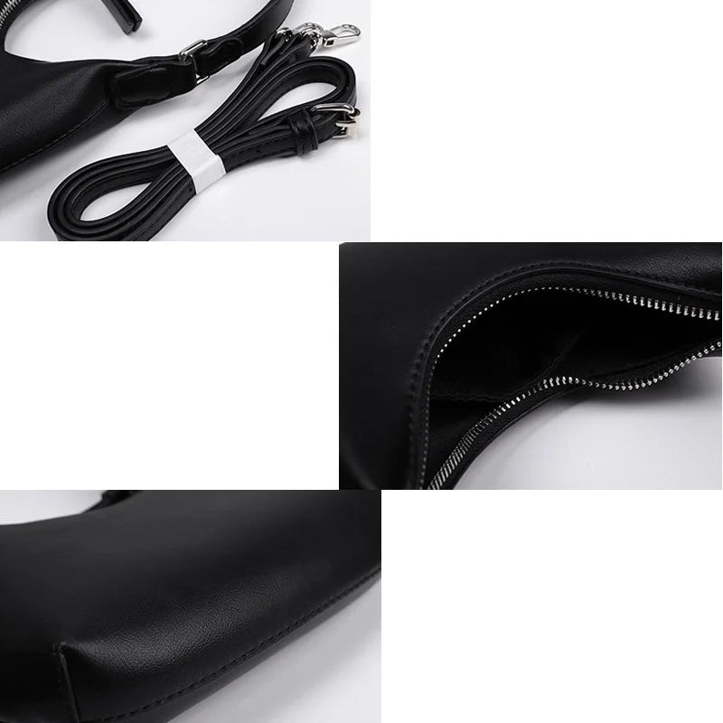 Women's PU Leather Shoulder Bag Vintage Solid Handbag