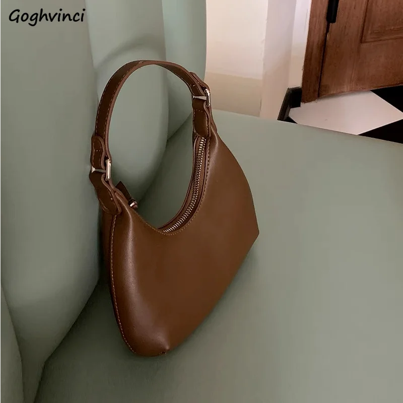 Women's PU Leather Shoulder Bag Vintage Solid Handbag
