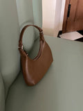 Women's PU Leather Shoulder Bag Vintage Solid Handbag