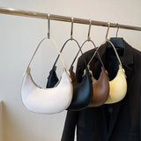 Women Solid Small PU Leather Underarm Bag Handbags