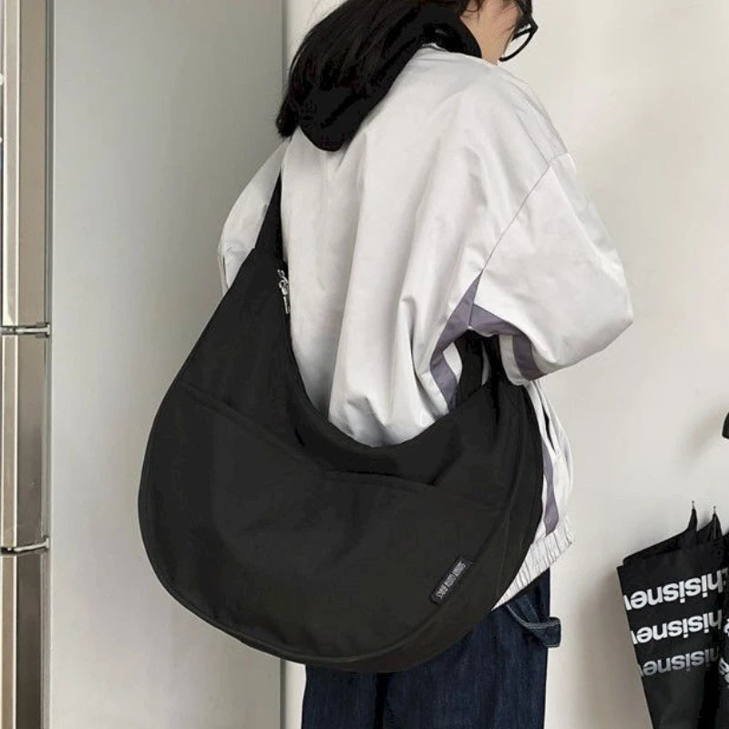 Large Capacity Crossbody Bag Students Bookbag Unisex Shoulder Bag