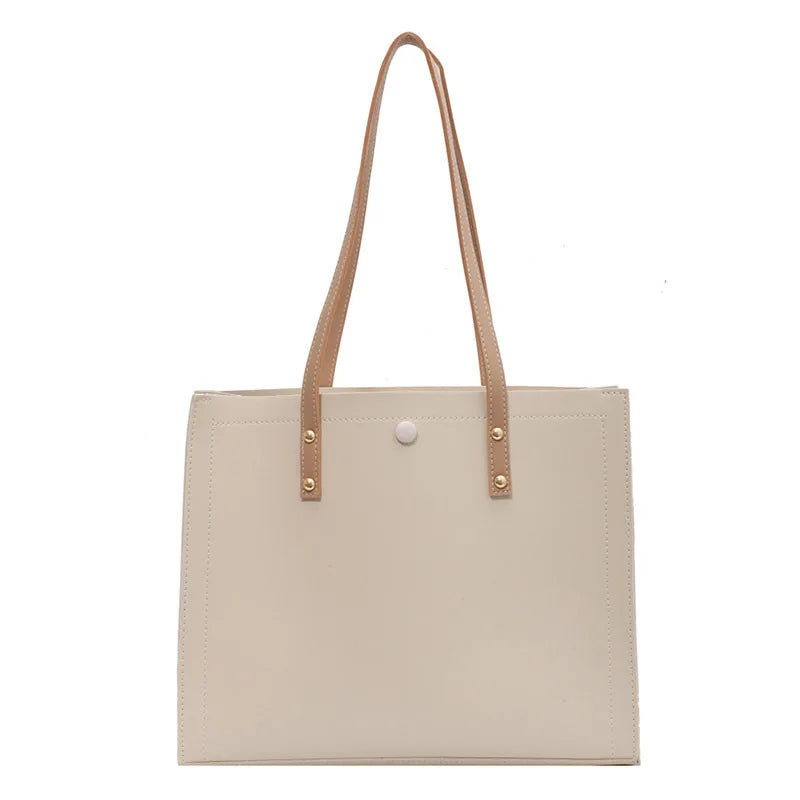 Solid PU Leather Female Tote Bag Summer Handbags