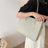 Solid PU Leather Female Tote Bag Summer Handbags