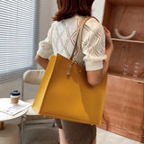 Solid PU Leather Female Tote Bag Summer Handbags