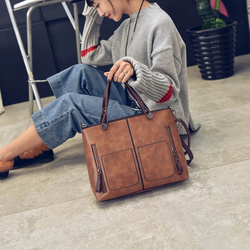 Women Shoulder Bag Crossbody Handbag Retro Large Capacity Bag