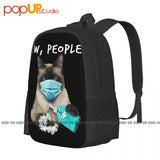 Siamese Cat Ew People Dog Wearing Face Mask Funny Backpack