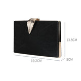Silver Clutch Bag Womens Leaf Shape Hasp Phone