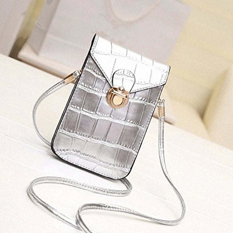 Crocodile Leather Mini Shoulder Bag Clutch Purse