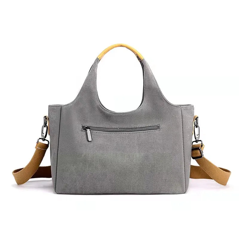 Casual Pleated Canvas Women's Messenger Bag