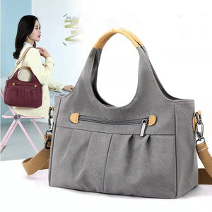 Casual Pleated Canvas Women's Messenger Bag