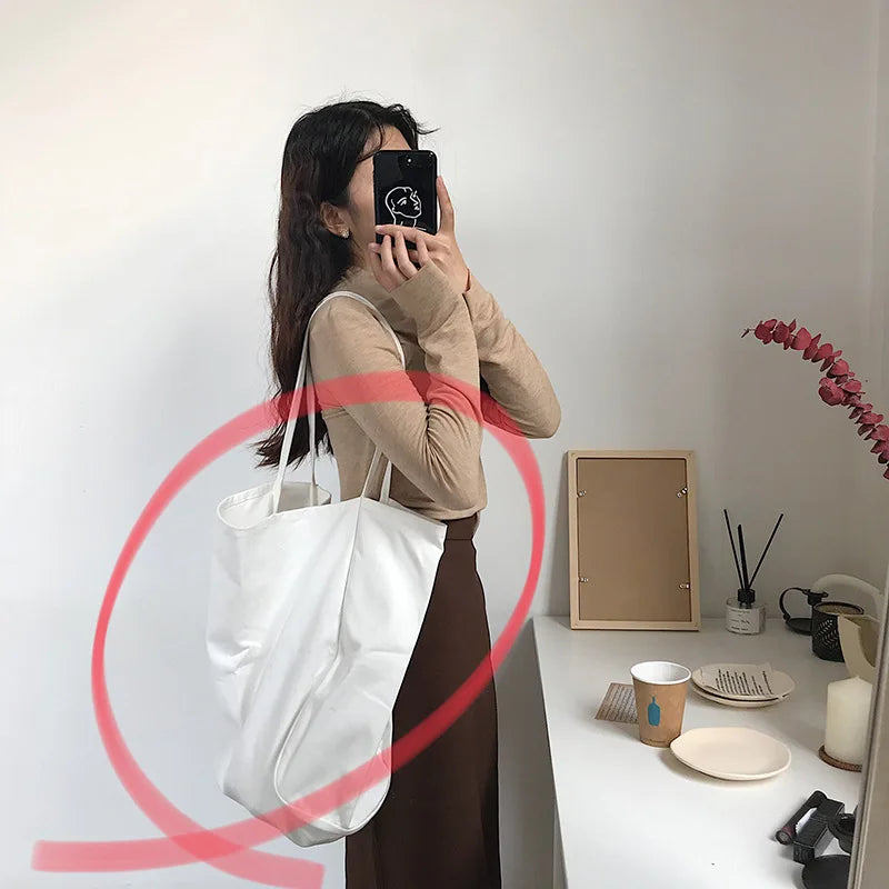 Canvas Shoulder Bag Large-capacity Shopping Tote Handbag