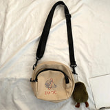 Canvas Women Messenger Bags Girls Cartoons Small Square Shoulder Crossbody Bag