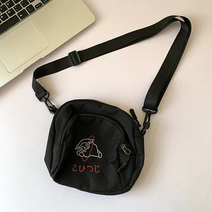 Canvas Women Messenger Bags Girls Cartoons Small Square Shoulder Crossbody Bag