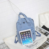 Casual Denim Women Backpack with Handle Jeans Girls Travel Bag Daypack
